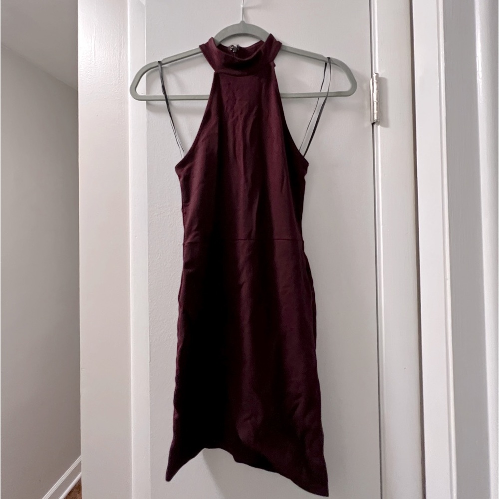 Forever 21 Burgundy Asymmetrical Midi Dress